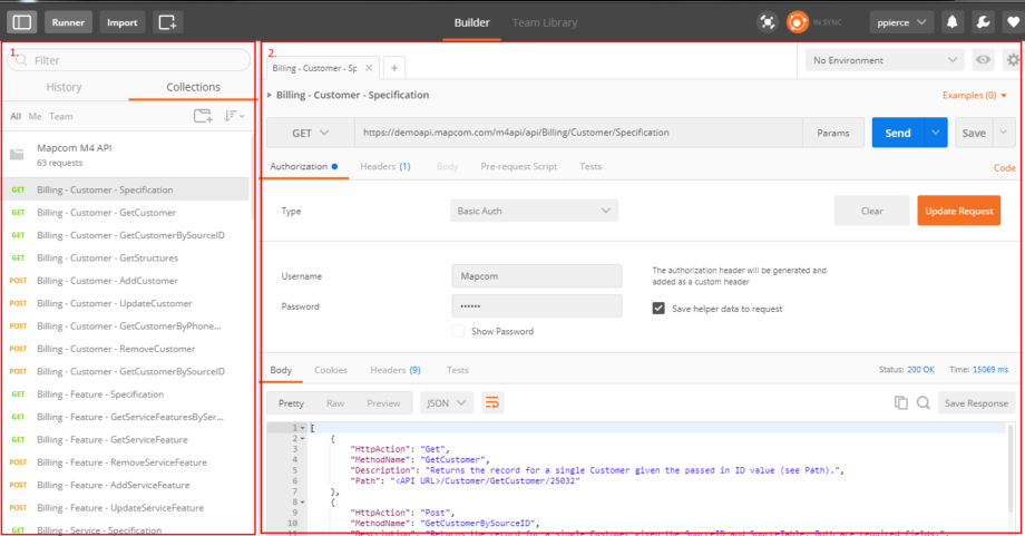Main GUI of Postman